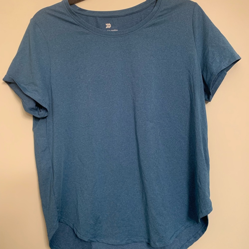 Blue all in motion workout top
